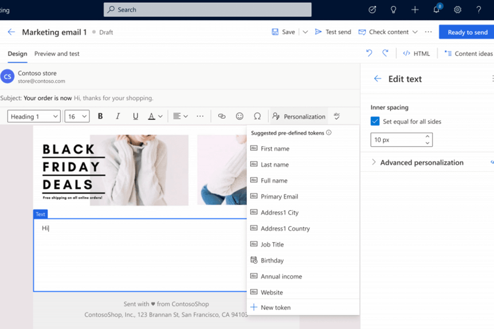 Personalise emails and other communications with MS Dynamics 365 Marketing