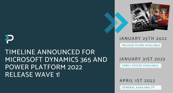Timeline announced for Microsoft Dynamics 365 and Power Platform 2022 Release Wave 1! - Blog Header