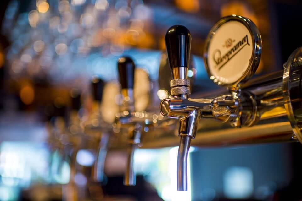 Beer taps in a bar