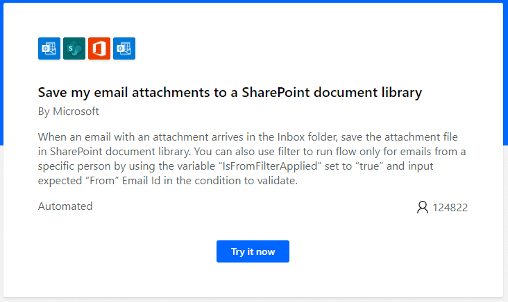 automatically save email attachments to SharePoint template