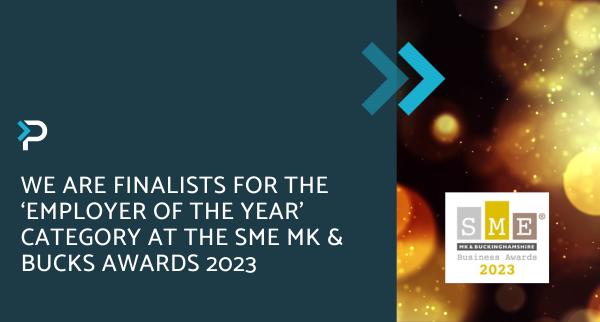 We are finalists for the 'Employer of the Year' category at the SME MK & Bucks Awards
