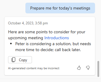 prepare meeting notes with copilot in dynamics 365
