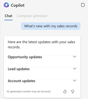 whats new with my records using Copilot in Dynamics 365 Sales